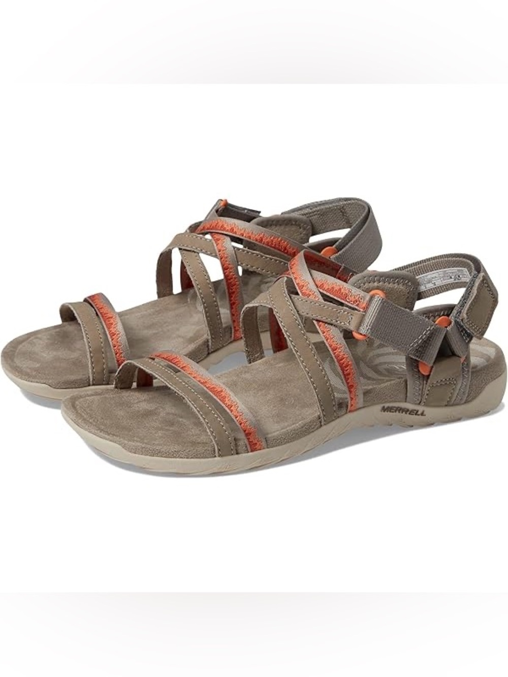 Women’s 10 Merrell Terran Leather Sport Sandals Microfiber Odor Control Comfort